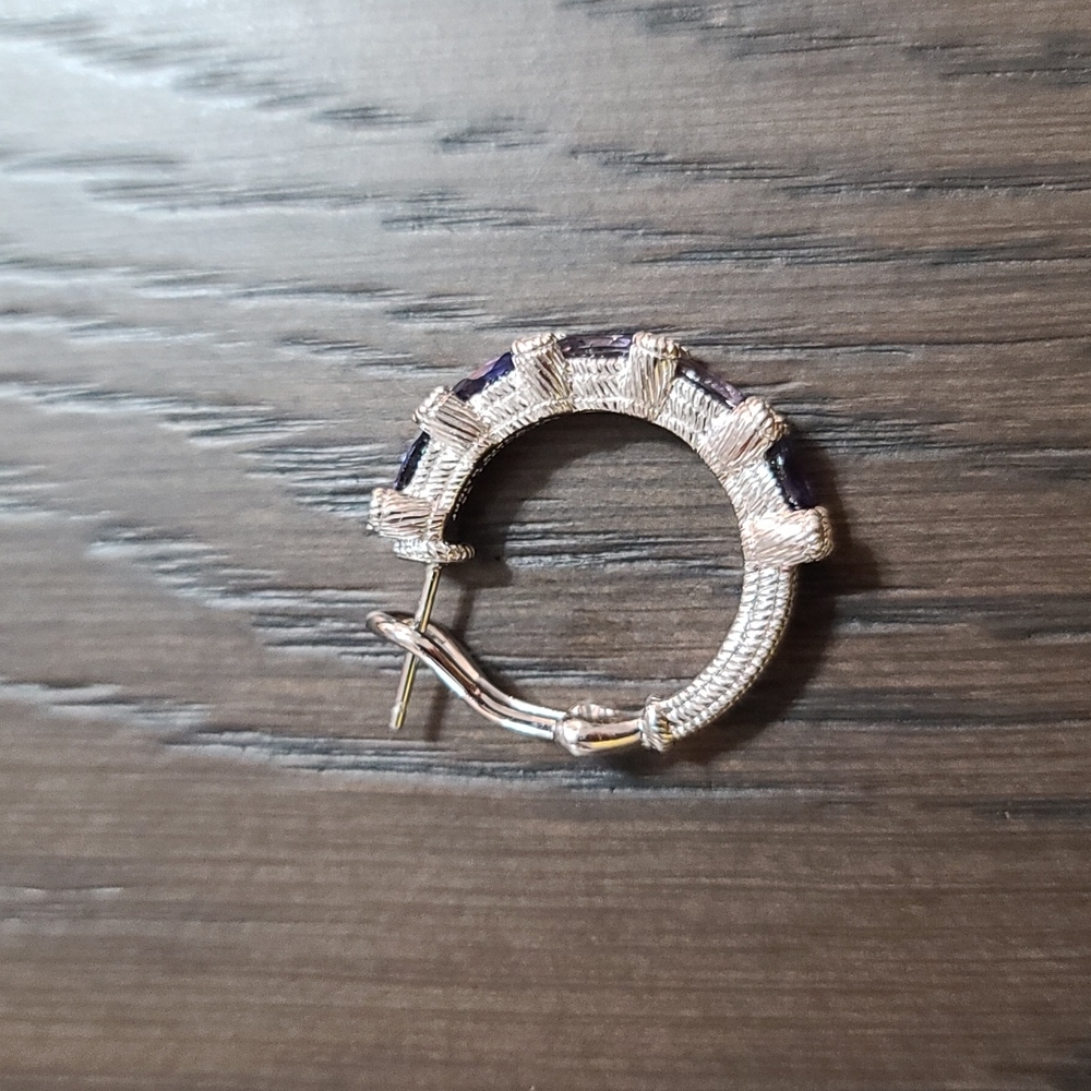 New Judith Ripka 925 SS Iolite Earrings - Picture 2 of 5